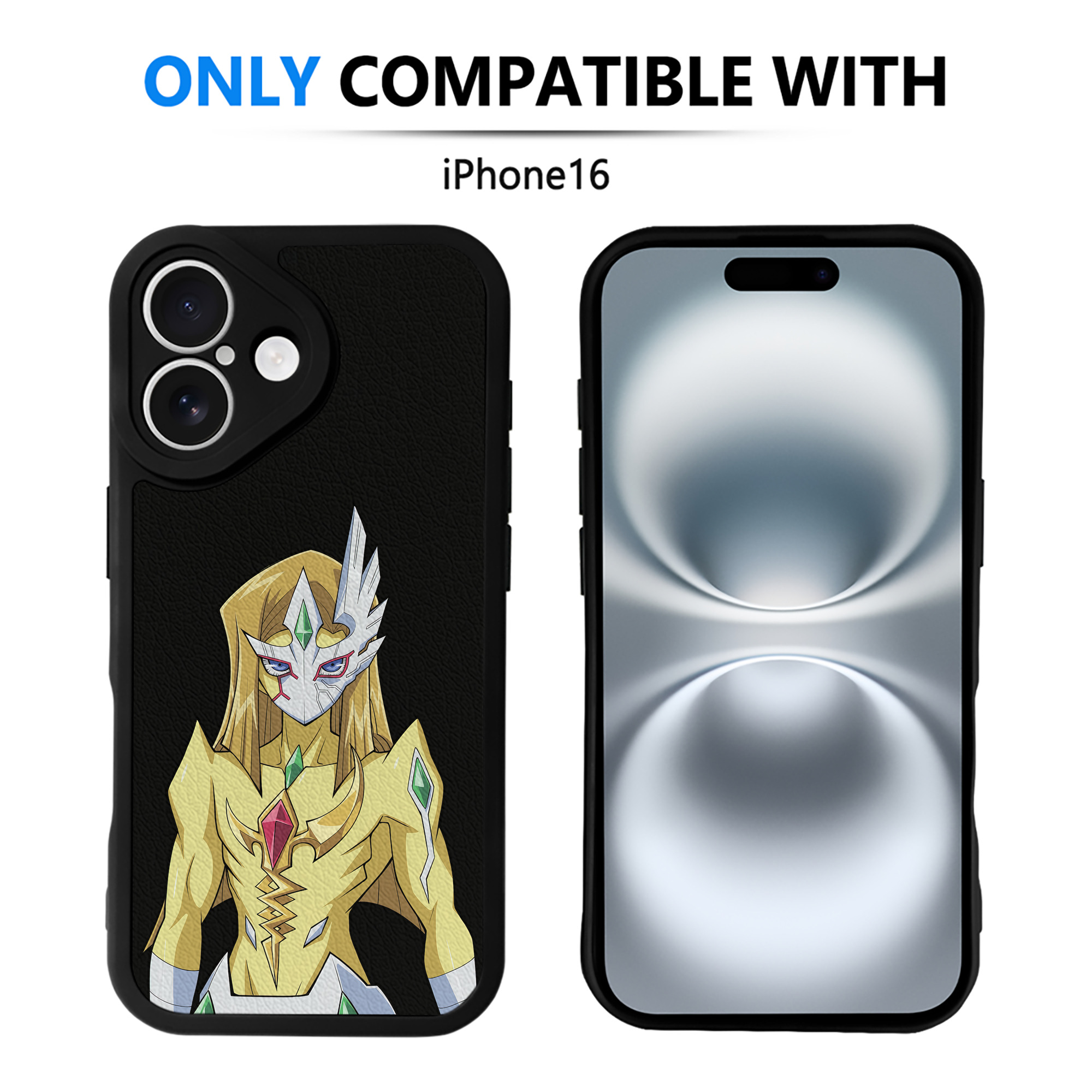 （画像用） 遊☆戯☆王 Yu-Gi-Oh! 【iPhone 16シリーズ対応】シリコンスマホケース（レザー調） 材質：シリコン